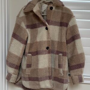 Plaid Sherpa Oversized Jacket